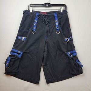 TRIPP NYC Cargo Shorts Mens M Black Grunge Emo‎ Punk Rave Skate 90s VTG Y2K
